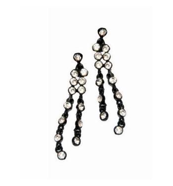 Σκουλαρίκια Στράς, Μαύρο | 3021-202M