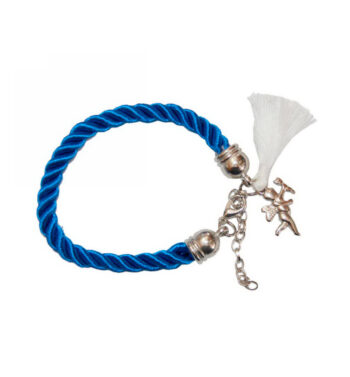 Βραχιόλι Χεριού Σχοινί, Μπλε, Λευκό, Ασημί | 1539-352B