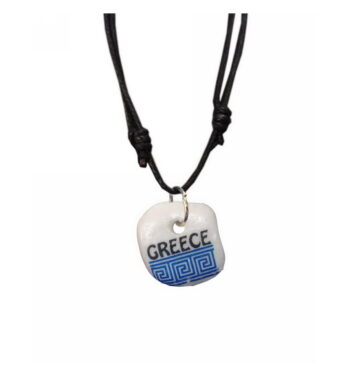 Κολιέ Πέτρα, Μαύρο, Λευκό, Greece, 44cm | 1014-102G