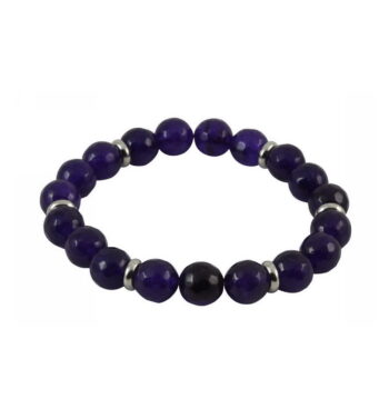 Βραχιόλι Χεριού Πέτρα, Μέταλλο, Μωβ, Ασημί, Αντρικό | 1550-801J