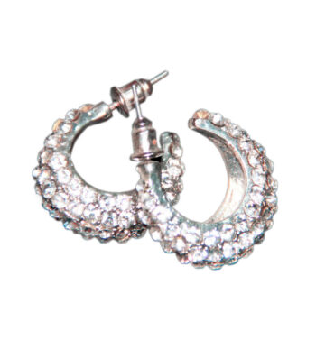 Σκουλαρίκια Κρίκοι Στράς, Ασημί | 3121-200A