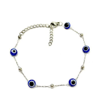 Βραχιόλι Χεριού Ατσάλι, Ασημί, Μπλε | 1513-910AB