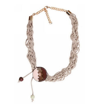 Κολιέ Σουέτ, Εκρού, 44cm | 1089-501E