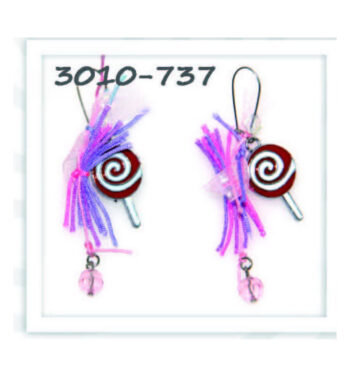 Σκουλαρίκια Μεταλλικό, Ασημί, Ροζ, Μωβ | 3010-737