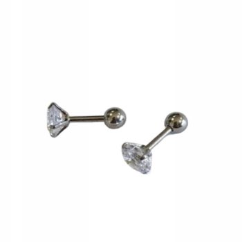 Σκουλαρίκια Piercing Ατσάλι Ασημί | Kostibas 3413-521AE